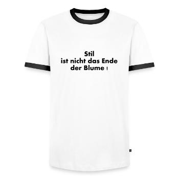 Stil ist nicht das Ende der Blume - Männer Kontrast-T-Shirt - Weiß/Schwarz - Vorne - AI Model Female 172 light (172cm) & AI Model Male 178 dark (178cm)