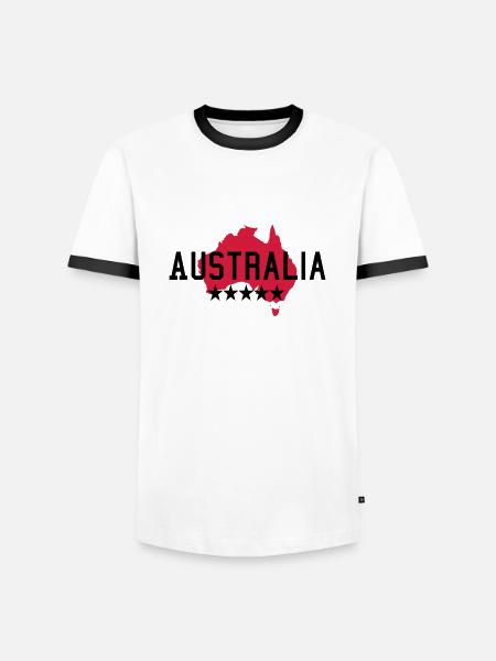 Australien - Männer Kontrast-T-Shirt - Weiß/Schwarz