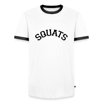 Squats Varsity Stye - Men's Ringer Shirt - white/black - Front - AI Model Female 172 light (172cm) & AI Model Male 178 dark (178cm)