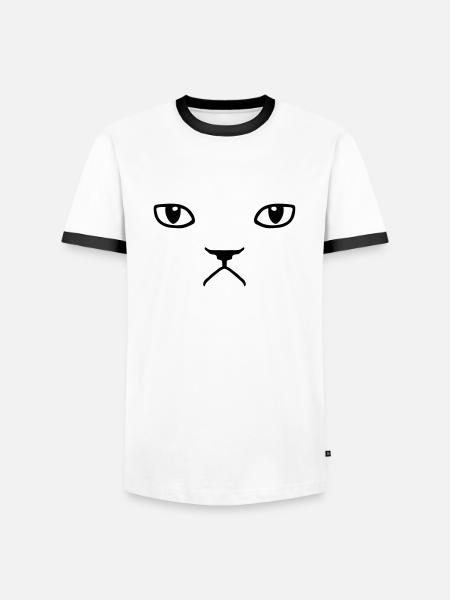 grumpy cat - Men's Ringer Shirt - white/black