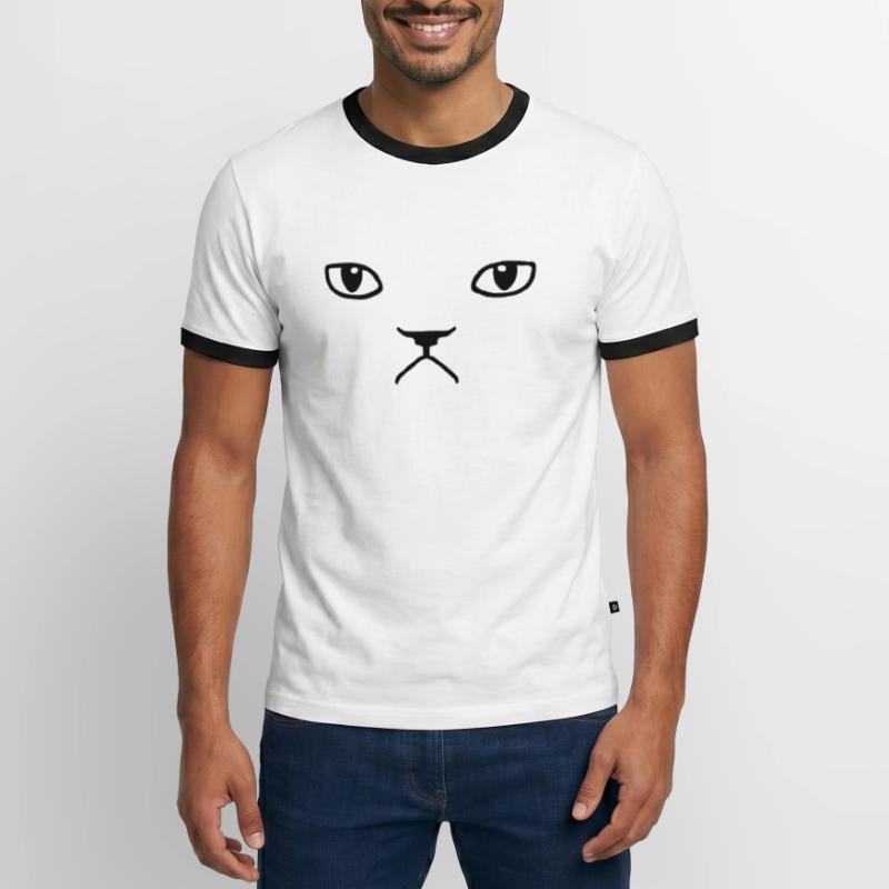chat pas content grumpy kitty cat T-shirt contrasté Homme