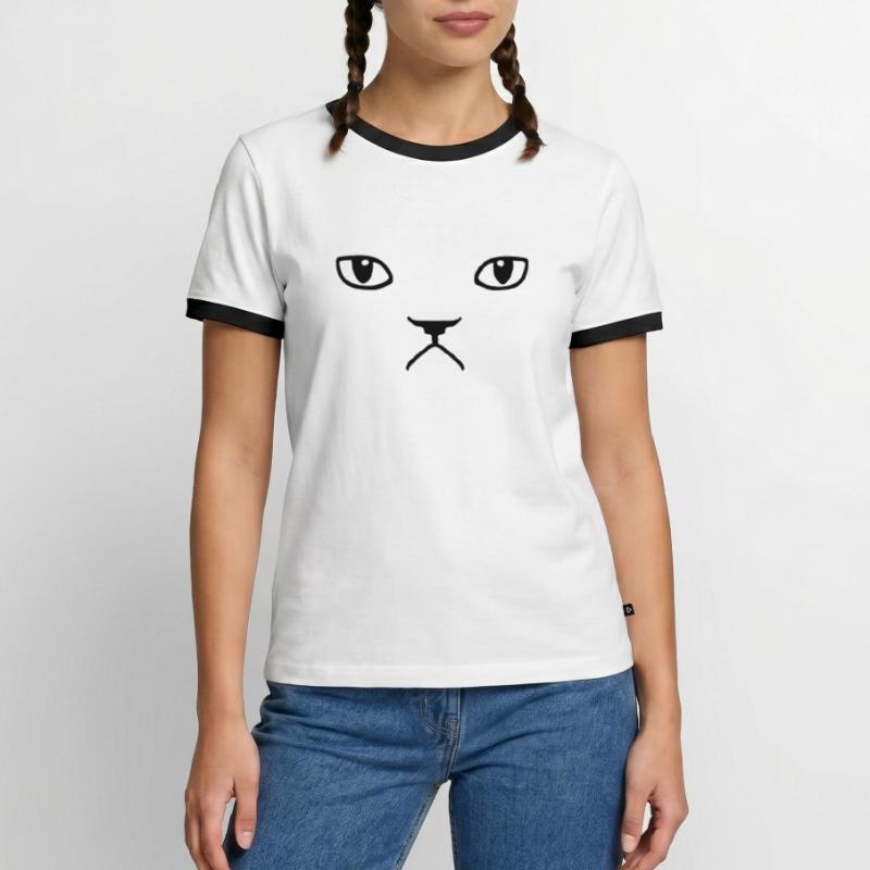 chat pas content grumpy kitty cat T-shirt contrasté Homme