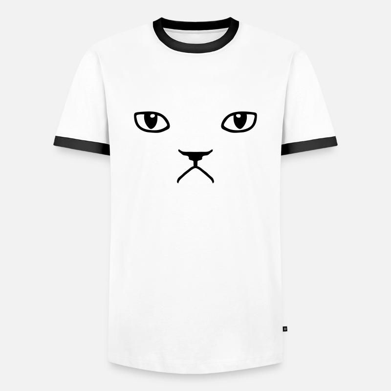 grumpy cat - Men's Ringer Shirt - white/black