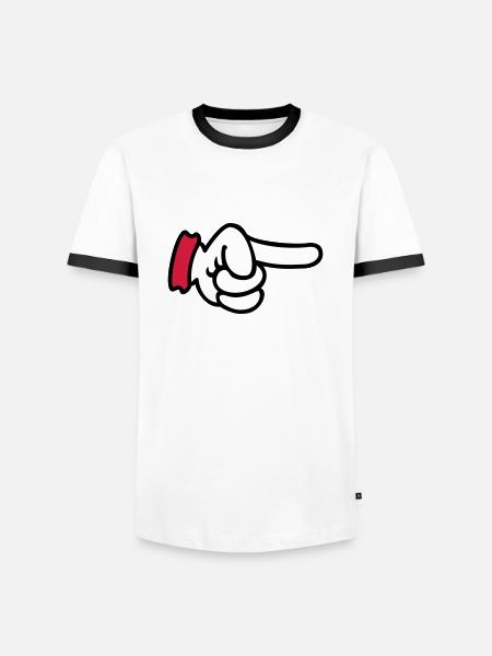 Finger pointing / pointing finger (3c) - Men's Ringer Shirt - white/black