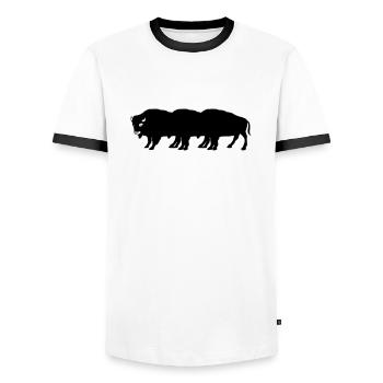 bisons - Männer Kontrast-T-Shirt - Weiß/Schwarz - Vorne - AI Model Female 172 light (172cm) & AI Model Male 178 dark (178cm)