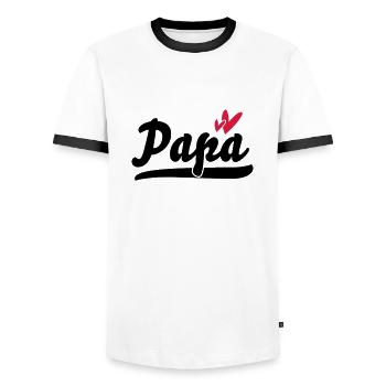 Papa - Männer Kontrast-T-Shirt - Weiß/Schwarz - Vorne - AI Model Female 172 light (172cm) & AI Model Male 178 dark (178cm)