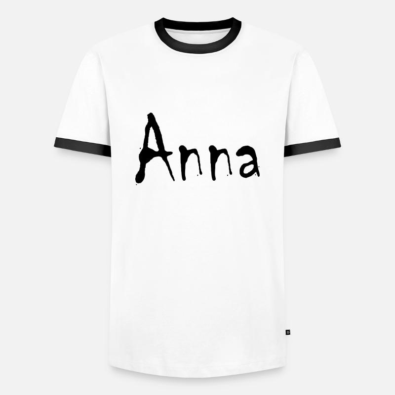 anna - Männer Kontrast-T-Shirt - Weiß/Schwarz