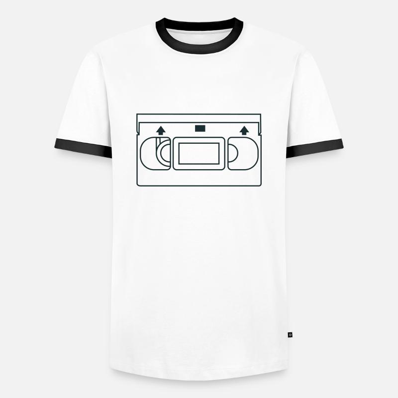 VHS-Band - Männer Kontrast-T-Shirt - Weiß/Schwarz