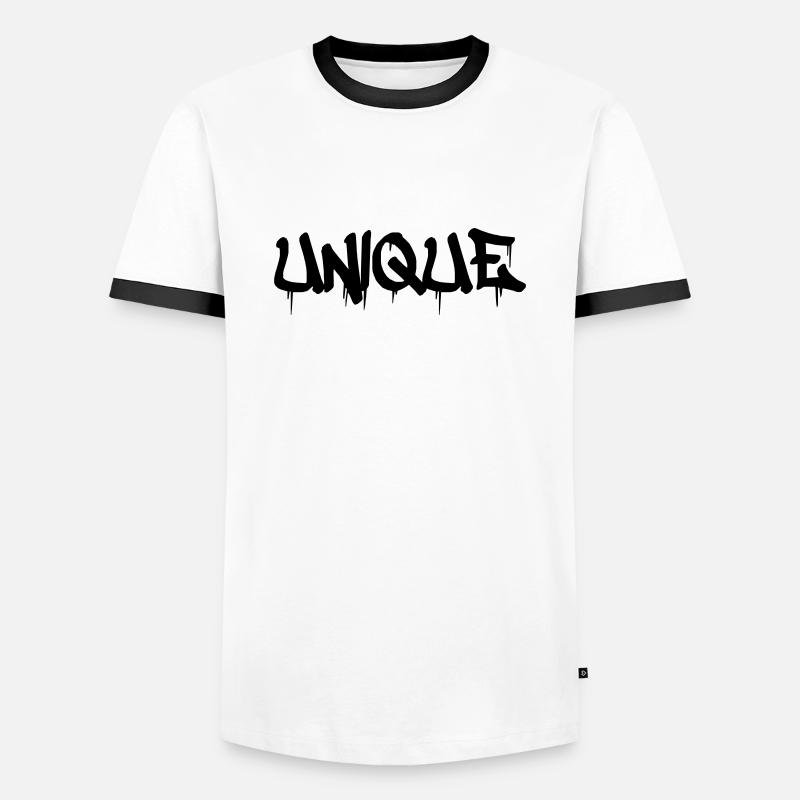 Unique - Men's Ringer Shirt - white/black