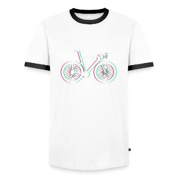 Funky neon Rennrad - Männer Kontrast-T-Shirt - Weiß/Schwarz - Vorne - AI Model Female 172 light (172cm) & AI Model Male 178 dark (178cm)