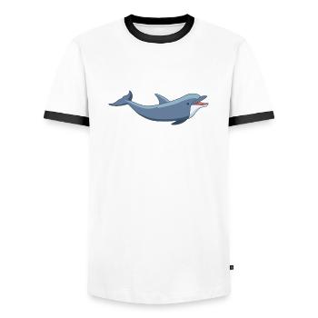 Meerestiere - Männer Kontrast-T-Shirt - Weiß/Schwarz - Vorne - AI Model Female 172 light (172cm) & AI Model Male 178 dark (178cm)