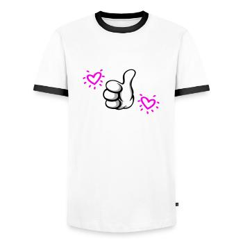 ELUE meilleure maman - T-shirt contrasté Homme - blanc/noir - Devant - AI Model Female 172 light (172cm) & AI Model Male 178 dark (178cm)