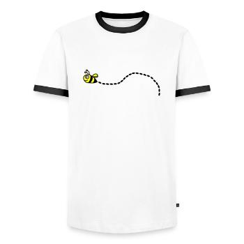 Abeille - T-shirt contrasté Homme - blanc/noir - Devant - AI Model Female 172 light (172cm) & AI Model Male 178 dark (178cm)
