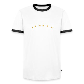 Vintage is 2006 - Men's Ringer Shirt - white/black - Front - AI Model Female 172 light (172cm) & AI Model Male 178 dark (178cm)