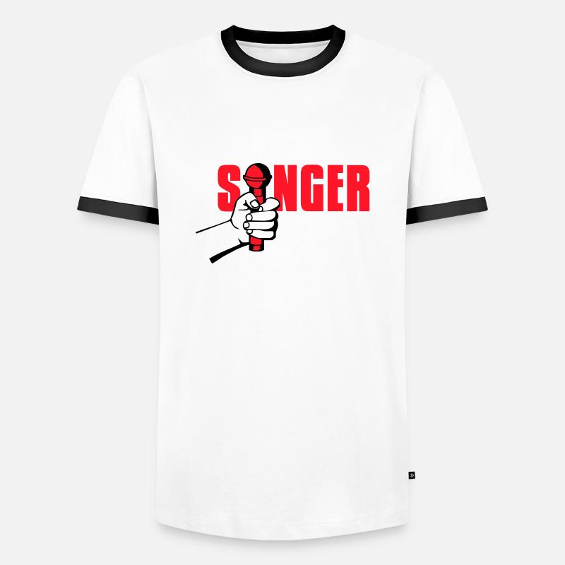 singer - Männer Kontrast-T-Shirt - Weiß/Schwarz
