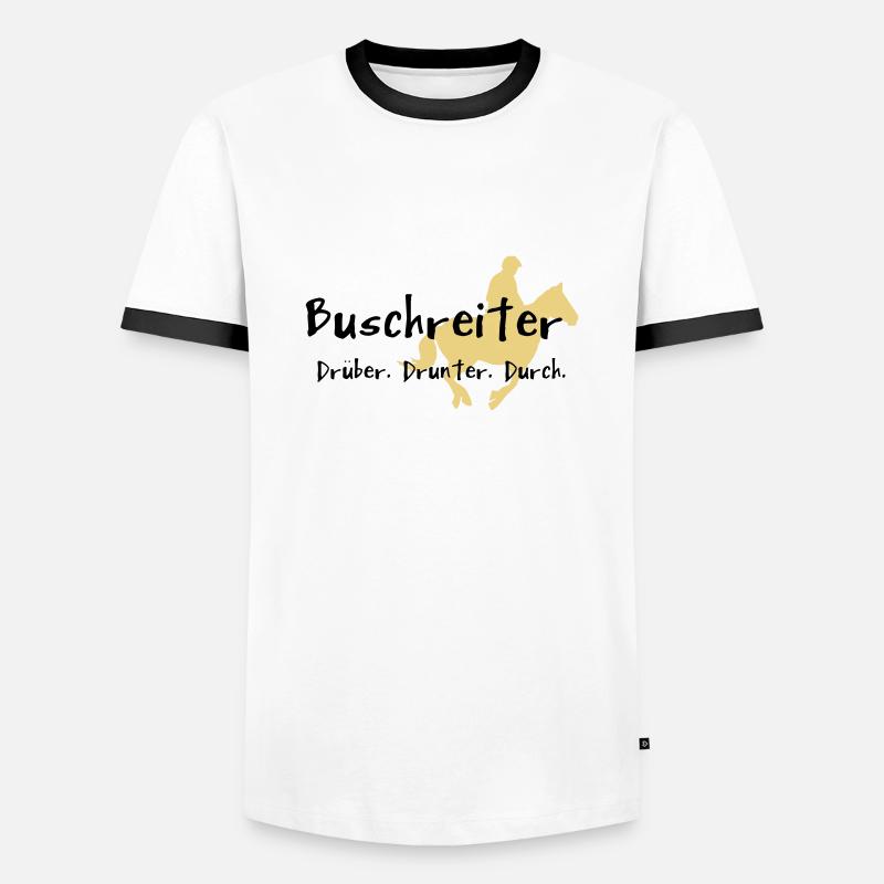 Buschreiter - Männer Kontrast-T-Shirt - Weiß/Schwarz