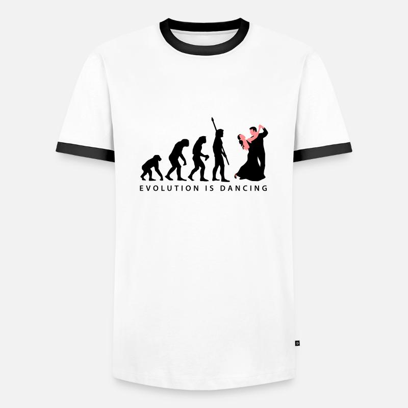 evolution_tanzpaar_b_2c - Men's Ringer Shirt - white/black