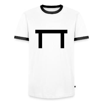 tisch - Männer Kontrast-T-Shirt - Weiß/Schwarz - Vorne - AI Model Female 172 light (172cm) & AI Model Male 178 dark (178cm)