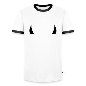 devil horns - T-shirt contrasté Homme - blanc/noir - Devant - AI Model Female 172 light (172cm) & AI Model Male 178 dark (178cm)