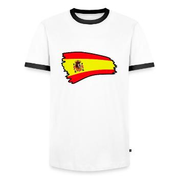 flag football soccer - Men's Ringer Shirt - white/black - Front - AI Model Female 172 light (172cm) & AI Model Male 178 dark (178cm)