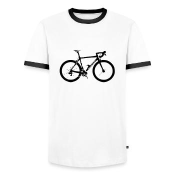 vélo - T-shirt contrasté Homme - blanc/noir - Devant - AI Model Female 172 light (172cm) & AI Model Male 178 dark (178cm)