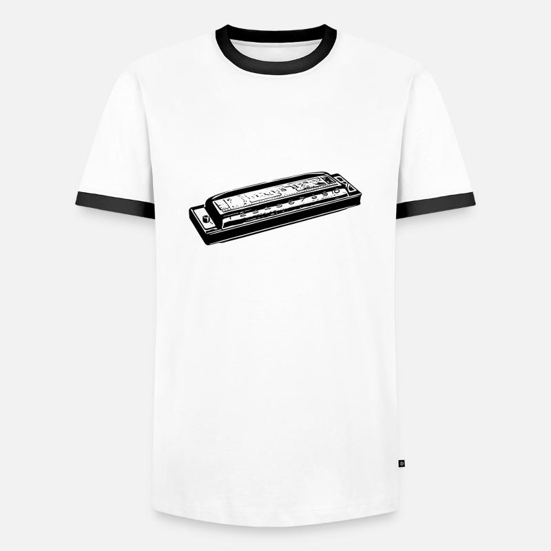 Harmonica - Men's Ringer Shirt - white/black