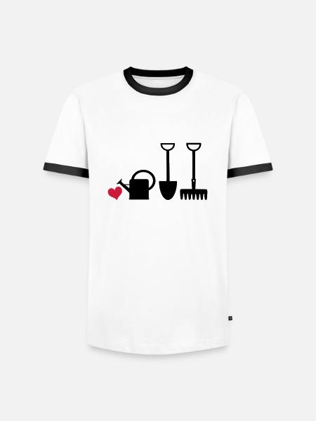 Gärtnerherz2 - Men's Ringer Shirt - white/black