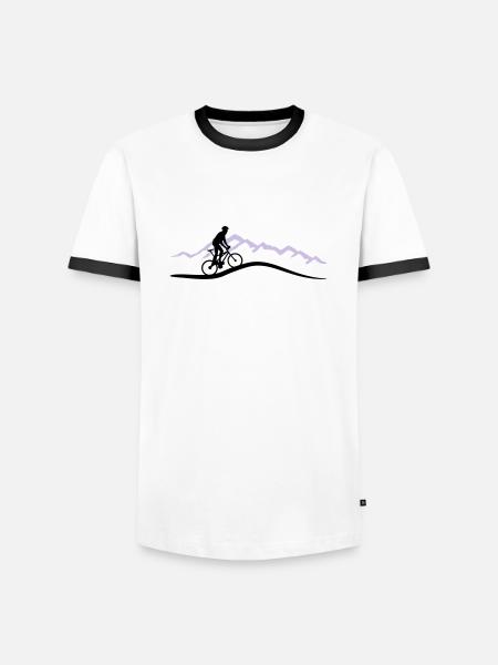 Mountain biking, cycling - Men's Ringer Shirt - white/black