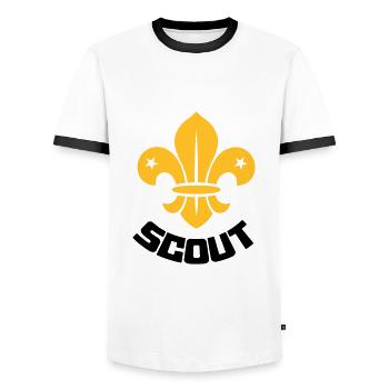 Scout - Scouting - Men's Ringer Shirt - white/black - Front - AI Model Female 172 light (172cm) & AI Model Male 178 dark (178cm)