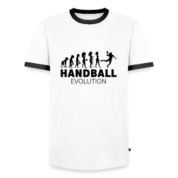 HANDBALL EVOLUTION FEMME - T-shirt contrasté Homme - blanc/noir - Devant - AI Model Female 172 light (172cm) & AI Model Male 178 dark (178cm)