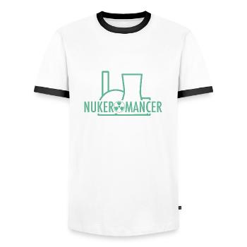 nukeromancer - T-shirt contrasté Homme - blanc/noir - Devant - AI Model Female 172 light (172cm) & AI Model Male 178 dark (178cm)