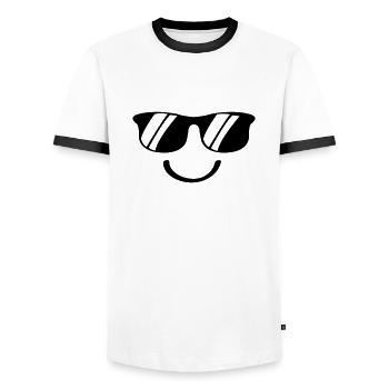 smile - Männer Kontrast-T-Shirt - Weiß/Schwarz - Vorne - AI Model Female 172 light (172cm) & AI Model Male 178 dark (178cm)