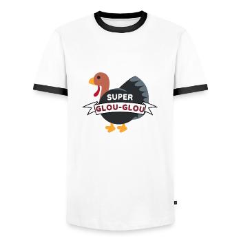 Super Glou-glou - Männer Kontrast-T-Shirt - Weiß/Schwarz - Vorne - AI Model Female 172 light (172cm) & AI Model Male 178 dark (178cm)
