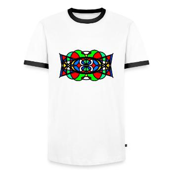 Muster - Männer Kontrast-T-Shirt - Weiß/Schwarz - Vorne - AI Model Female 172 light (172cm) & AI Model Male 178 dark (178cm)