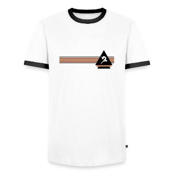 Danse Musique de danse - T-shirt contrasté Homme - blanc/noir - Devant - AI Model Female 172 light (172cm) & AI Model Male 178 dark (178cm)