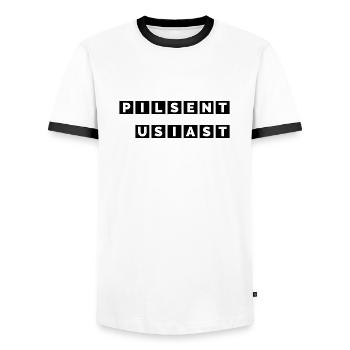 Pils-Enthusiast - Männer Kontrast-T-Shirt - Weiß/Schwarz - Vorne - AI Model Female 172 light (172cm) & AI Model Male 178 dark (178cm)