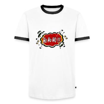 Ho Ho Ho Weihnachten - Männer Kontrast-T-Shirt - Weiß/Schwarz - Vorne - AI Model Female 172 light (172cm) & AI Model Male 178 dark (178cm)