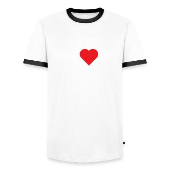 t-shirt J’aime Marcos t-shirt idée cadeau - T-shirt contrasté Homme - blanc/noir - Devant - AI Model Female 172 light (172cm) & AI Model Male 178 dark (178cm)