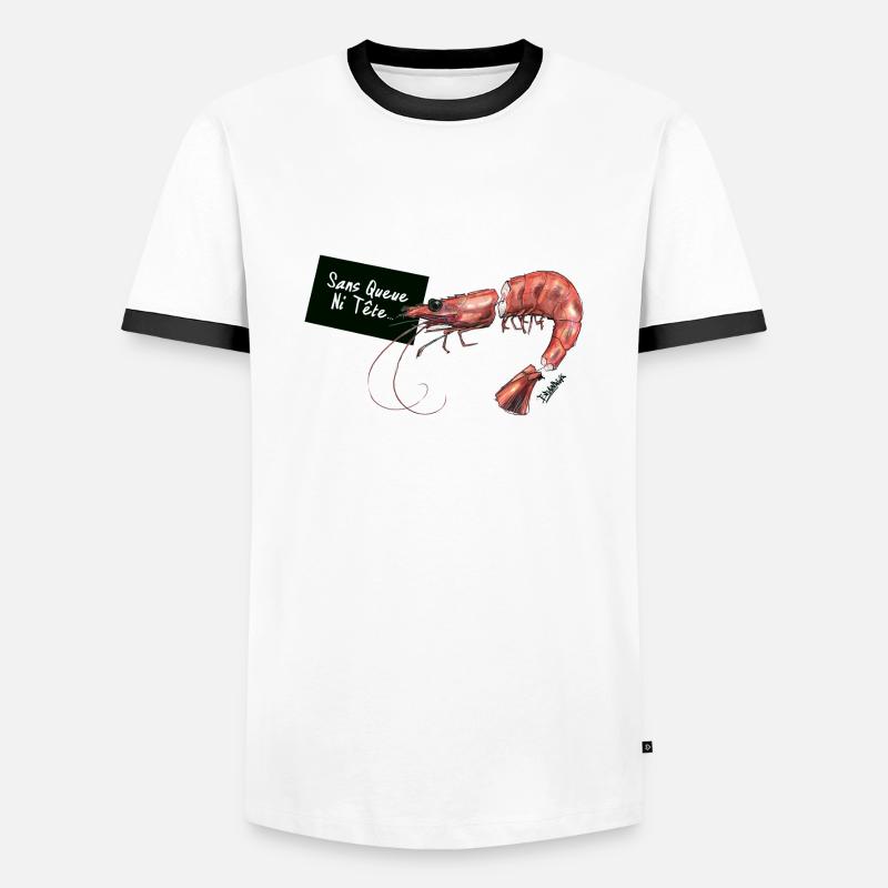 Ohne Kopf oder Zahl - Männer Kontrast-T-Shirt - Weiß/Schwarz