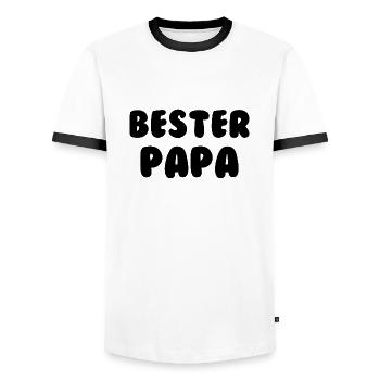 Bester Papa Schwarz - Männer Kontrast-T-Shirt - Weiß/Schwarz - Vorne - AI Model Female 172 light (172cm) & AI Model Male 178 dark (178cm)