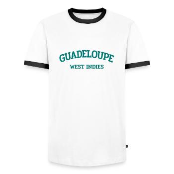 Guadeloupe - Point-á-Pitre - Karibik - West Indies - Männer Kontrast-T-Shirt - Weiß/Schwarz - Vorne - AI Model Female 172 light (172cm) & AI Model Male 178 dark (178cm)