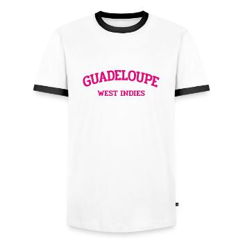 Guadeloupe - Point-á-Pitre - Karibik - West Indies - Männer Kontrast-T-Shirt - Weiß/Schwarz - Vorne - AI Model Female 172 light (172cm) & AI Model Male 178 dark (178cm)