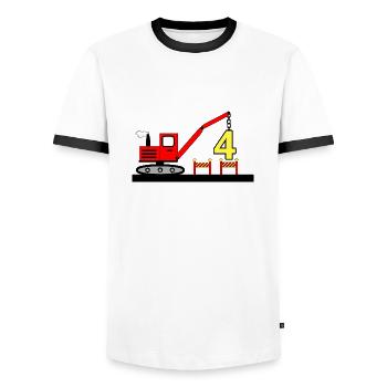 Bagger - Männer Kontrast-T-Shirt - Weiß/Schwarz - Vorne - AI Model Female 172 light (172cm) & AI Model Male 178 dark (178cm)