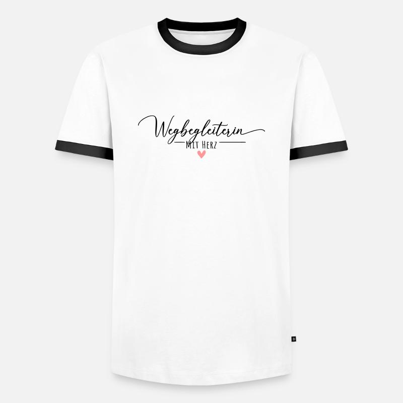 Wegbegleiterin mit Herz - Männer Kontrast-T-Shirt - Weiß/Schwarz