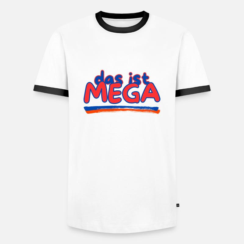 This is mega - Men's Ringer Shirt - white/black