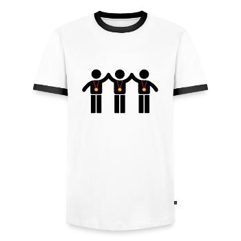 Medaille - Männer Kontrast-T-Shirt - Weiß/Schwarz - Vorne - AI Model Female 172 light (172cm) & AI Model Male 178 dark (178cm)