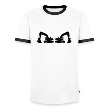 bagger 2 - Männer Kontrast-T-Shirt - Weiß/Schwarz - Vorne - AI Model Female 172 light (172cm) & AI Model Male 178 dark (178cm)