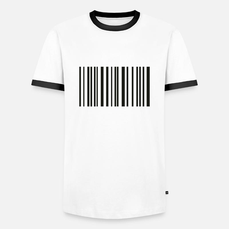 barcode - Men's Ringer Shirt - white/black