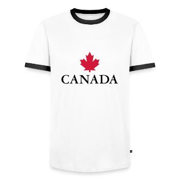 Kanada Ahornblatt Ottawa Montreal Vancouver Quebec - Männer Kontrast-T-Shirt - Weiß/Schwarz - Vorne - AI Model Female 172 light (172cm) & AI Model Male 178 dark (178cm)