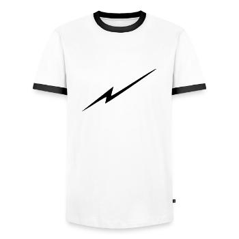 blitz - Männer Kontrast-T-Shirt - Weiß/Schwarz - Vorne - AI Model Female 172 light (172cm) & AI Model Male 178 dark (178cm)